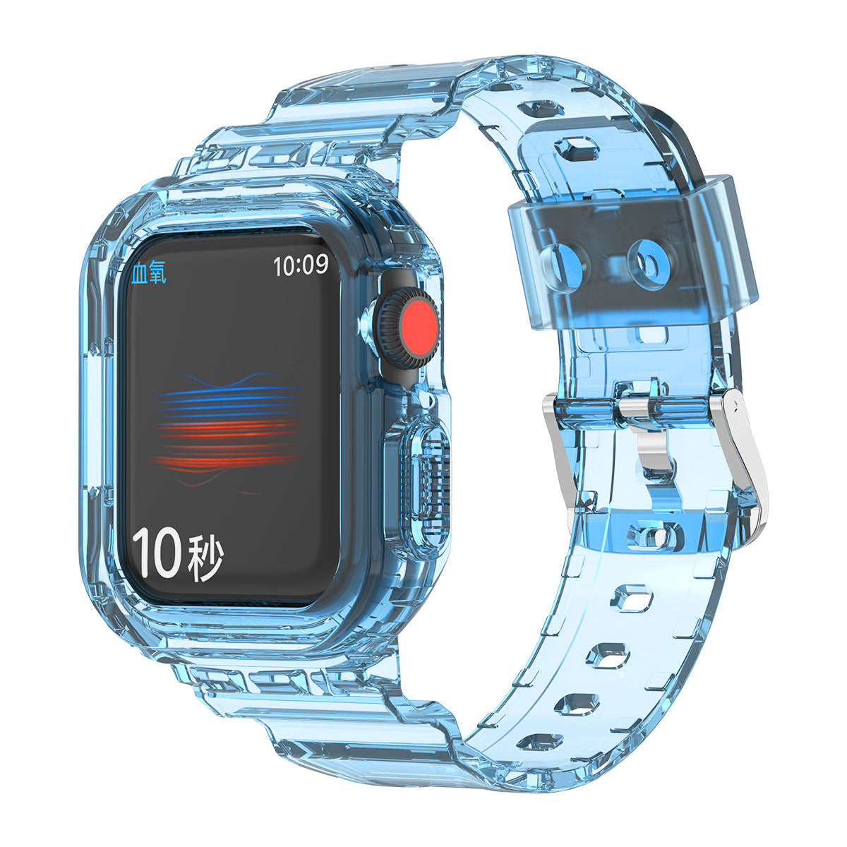 Compatible with Apple Watch 8/9/10 Series 42/46mm iWatch Transparent Glacier Integrated Band