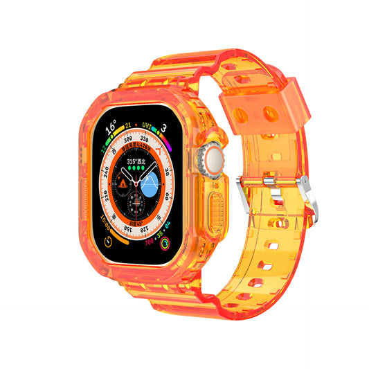 Compatible with Apple Watch 8/9/10 Series 42/46mm iWatch Transparent Glacier Integrated Band