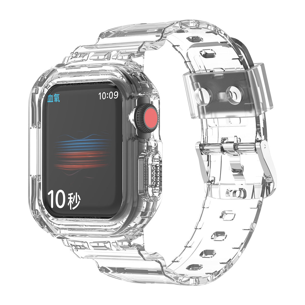 Compatible with Apple Watch 8/9/10 Series 42/46mm iWatch Transparent Glacier Integrated Band