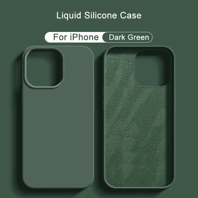 Original Liquid Silicone Phone Case For APPLE iPhone 13 12 14 15 Pro Max Cases For iPhone 15 Plus Shockproof Protective Cover