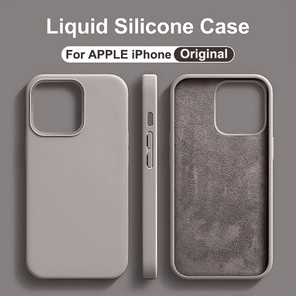 Original Liquid Silicone Phone Case For APPLE iPhone 13 12 14 15 Pro Max Cases For iPhone 15 Plus Shockproof Protective Cover