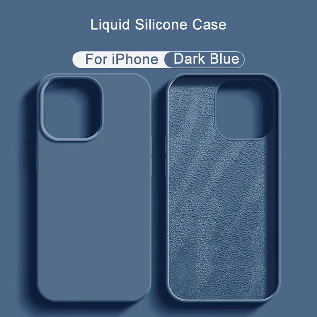 Original Liquid Silicone Phone Case For APPLE iPhone 13 12 14 15 Pro Max Cases For iPhone 15 Plus Shockproof Protective Cover