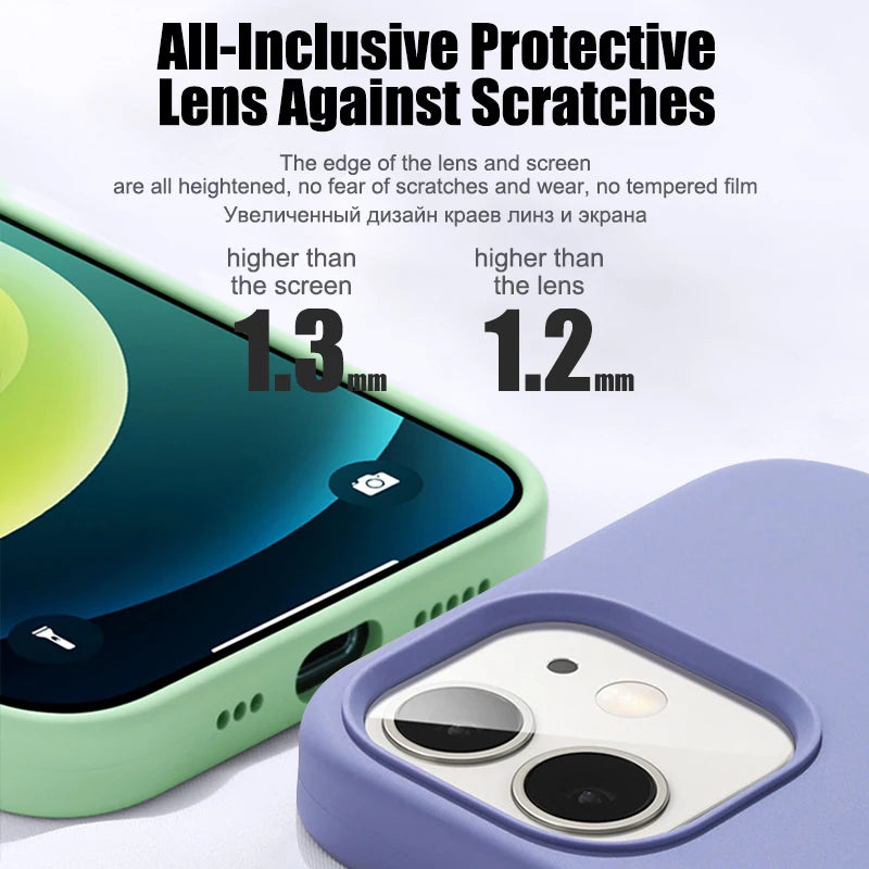 Original Liquid Silicone Phone Case For APPLE iPhone 13 12 14 15 Pro Max Cases For iPhone 15 Plus Shockproof Protective Cover